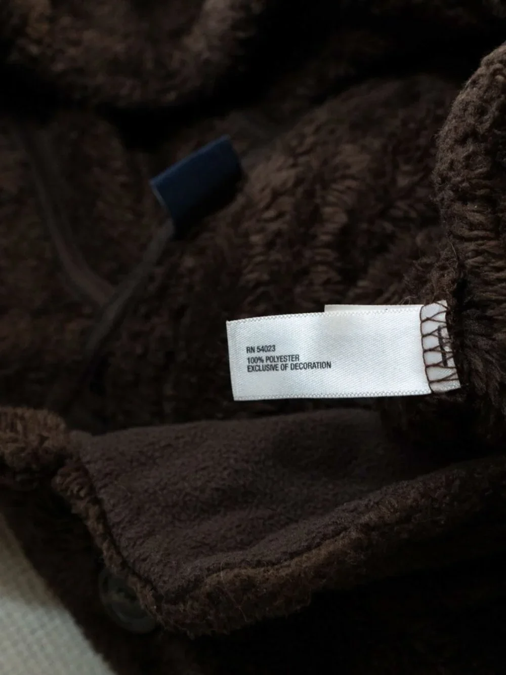 Baby Gap Bunting 6-12 Months Brown Bear Fleece Hooded Footed One Piece Suit